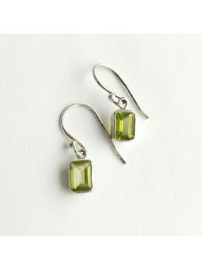 Peridot Dangle Drop Earrings in Sterling Silver Green